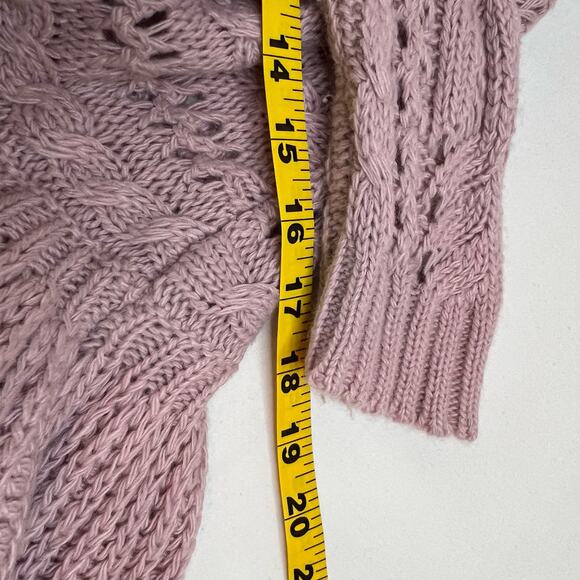 Roz & Ali Women Open Front Waterfall Knit Cardigan Sz SP Feminine Ferry Coquette - Picture 5 of 9